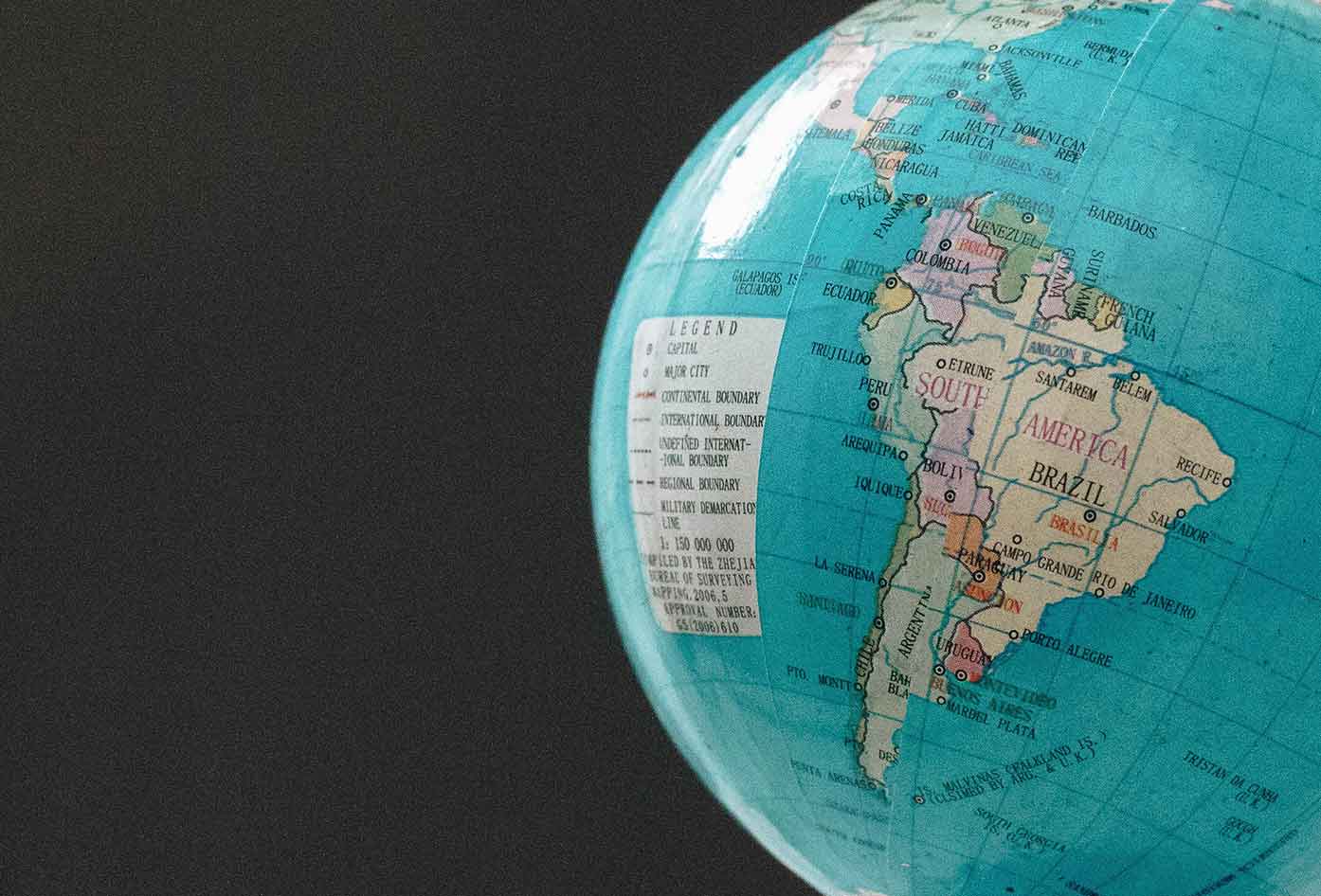 south america globe