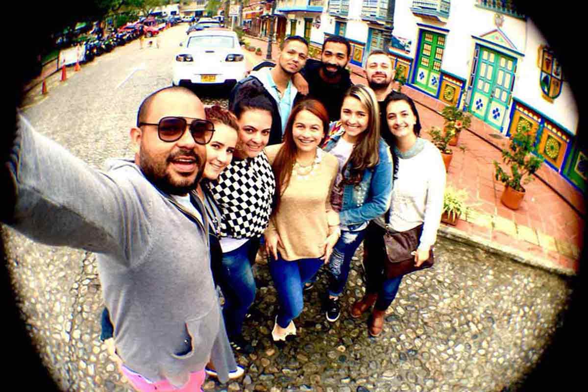 dan with locals guatape colombia