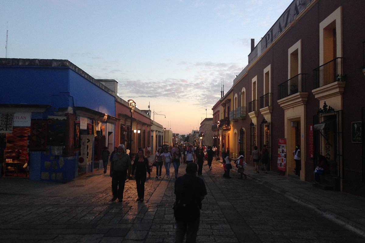 oaxaca city mexico at night