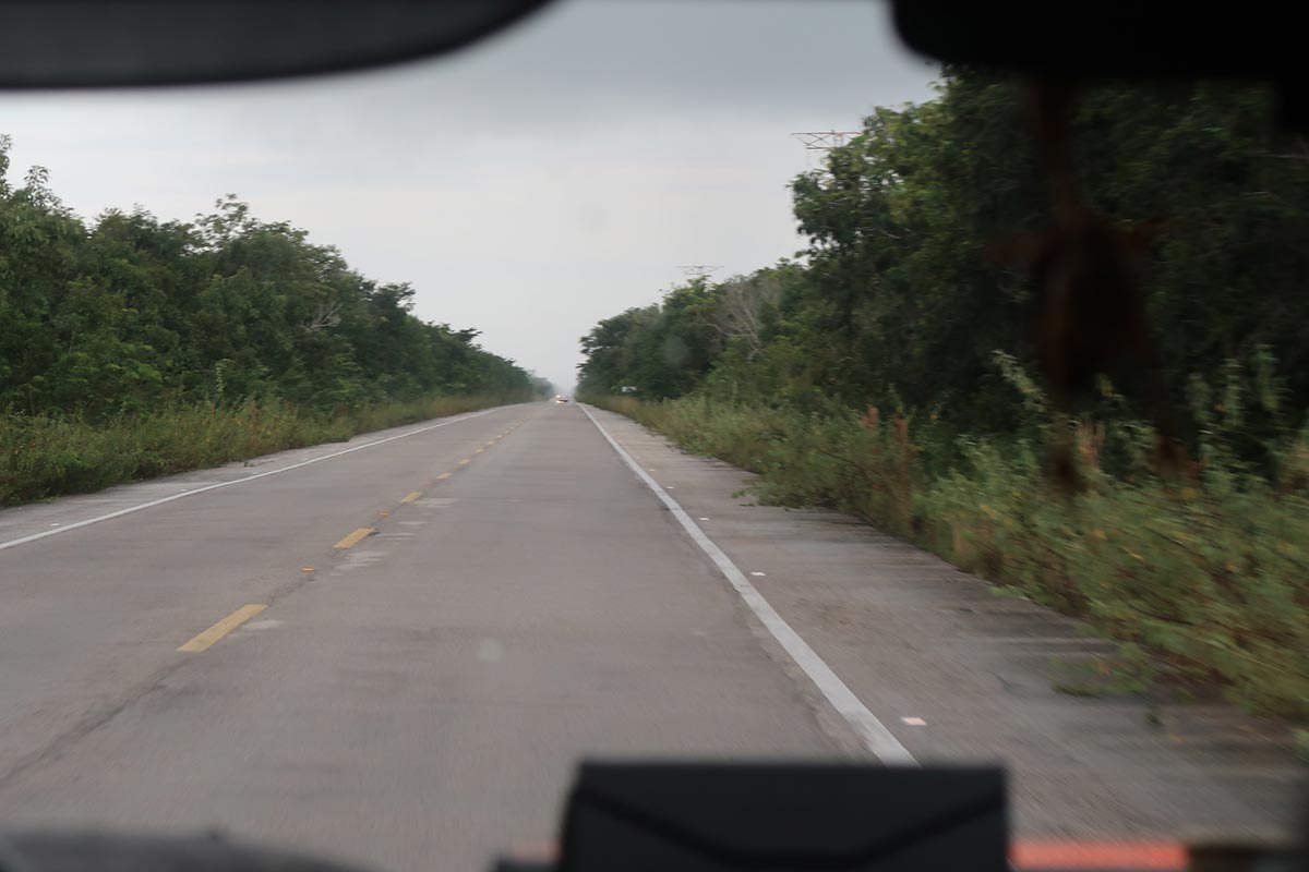 road to mahahual from bacalar